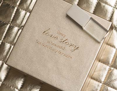 Premium Metallic USB Box with Gold Foil Branding for photographers